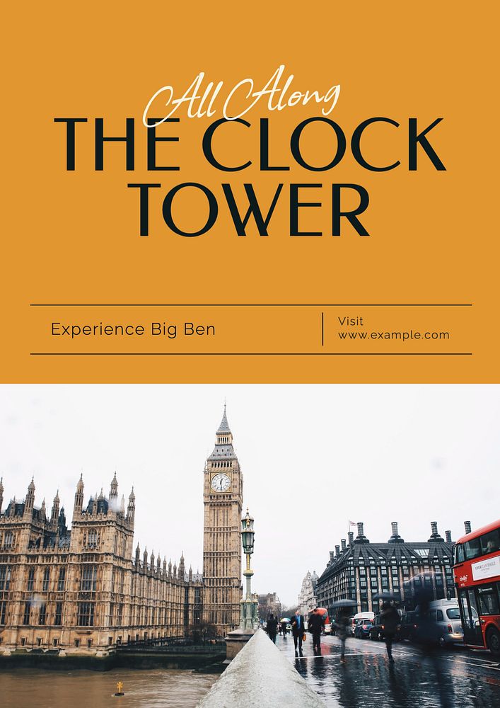 Big ben poster template, editable text & design