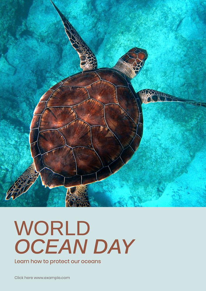 World ocean day poster template, editable text & design