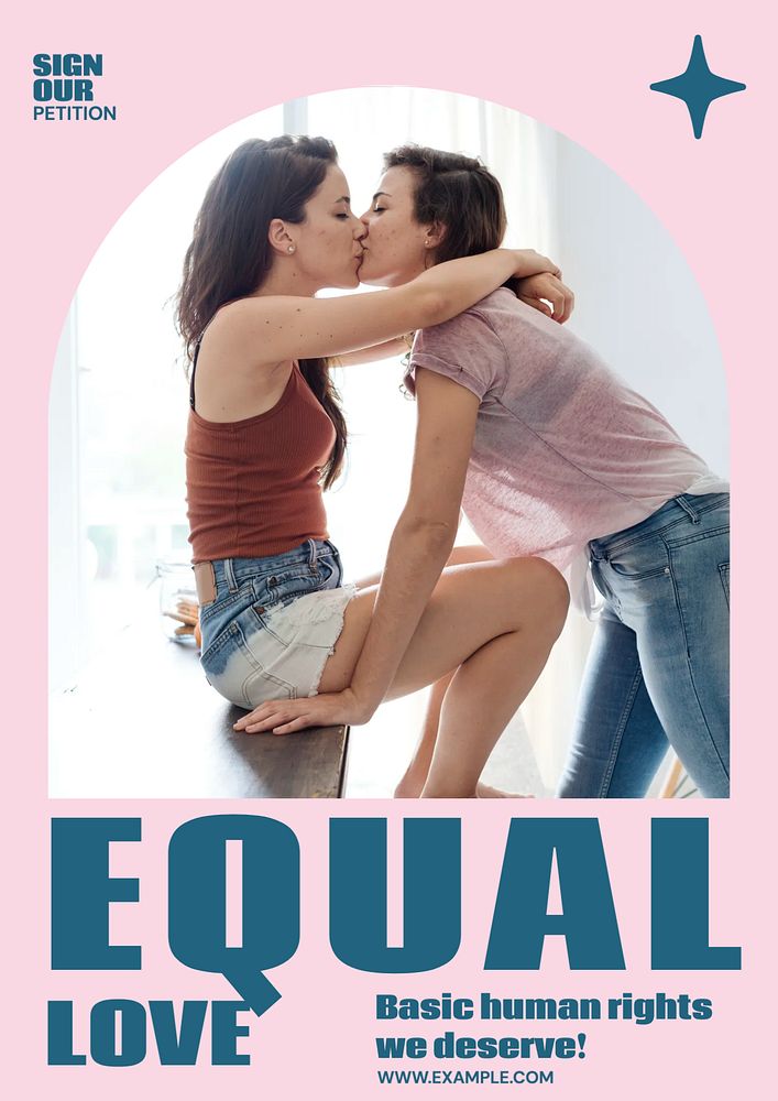 Equal love editable poster template