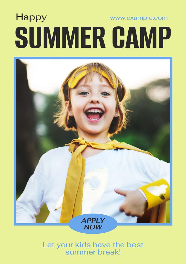 Summer camp editable poster template