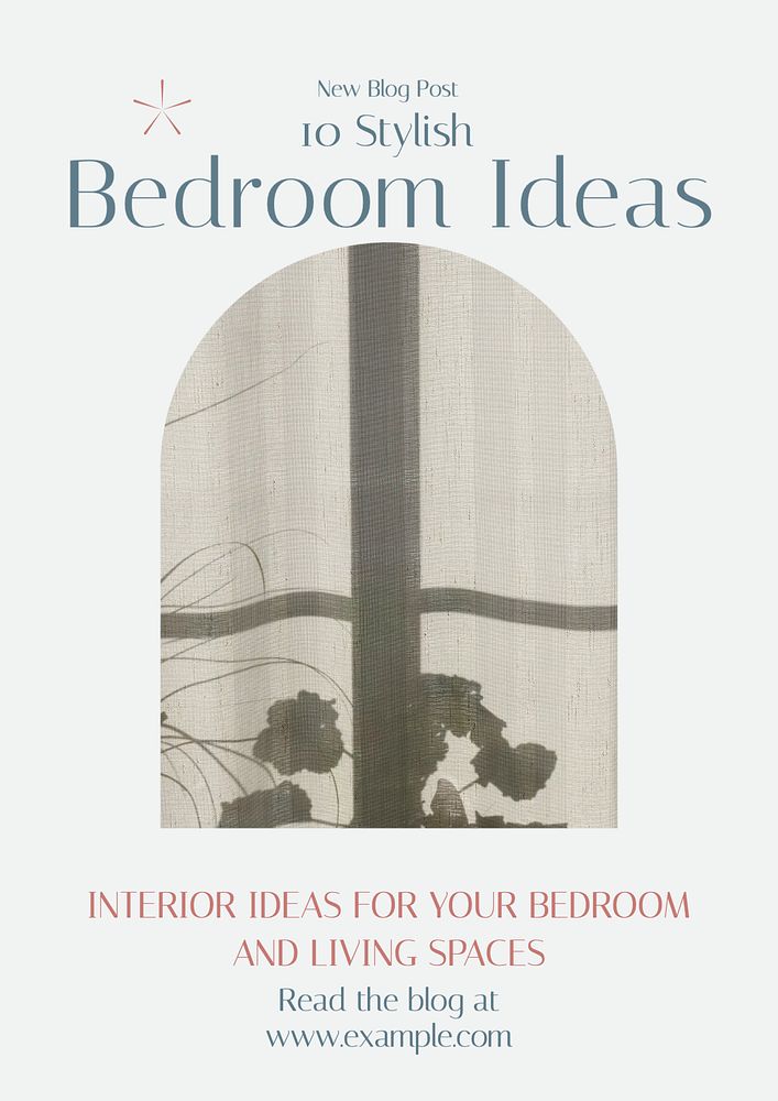 Bedroom ideas poster template, editable text & design