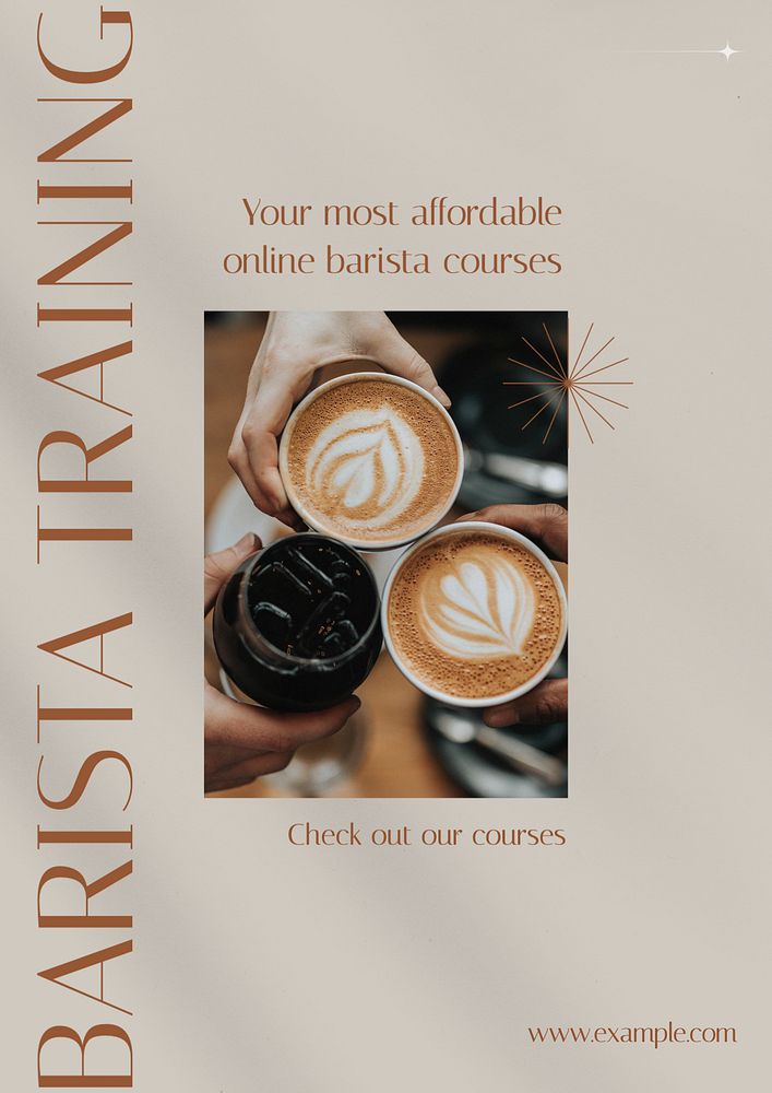 Barista training poster template, editable text & design