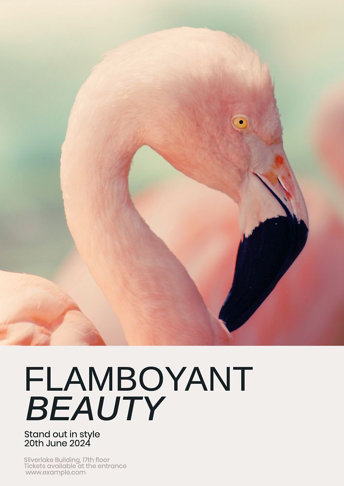 Flamboyant beauty poster template, editable text & design
