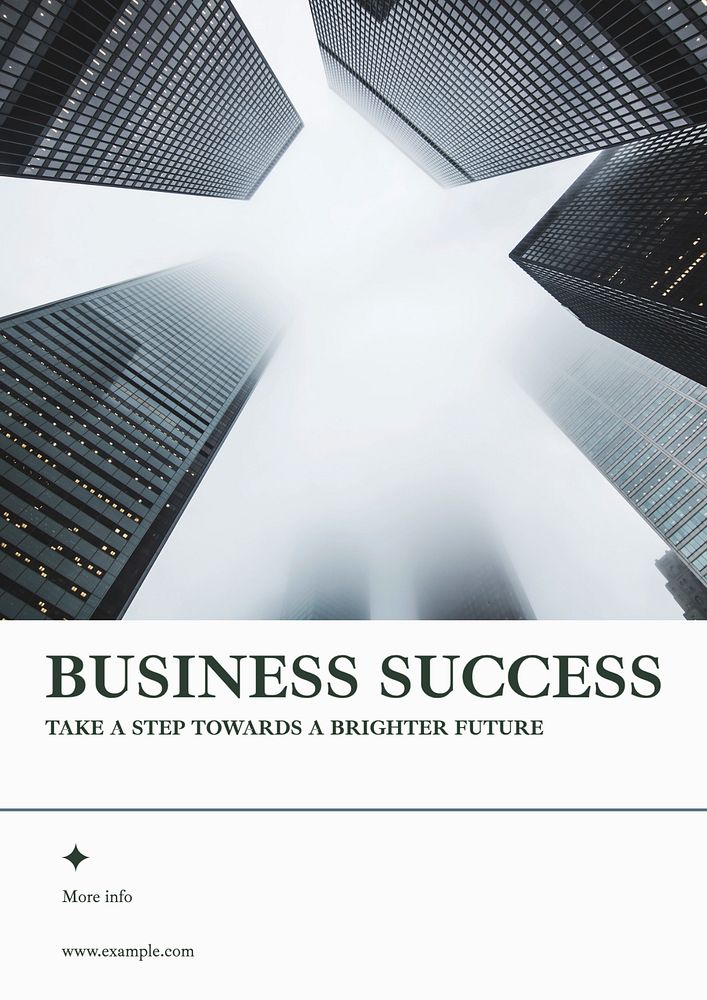 Business success poster template, editable text & design