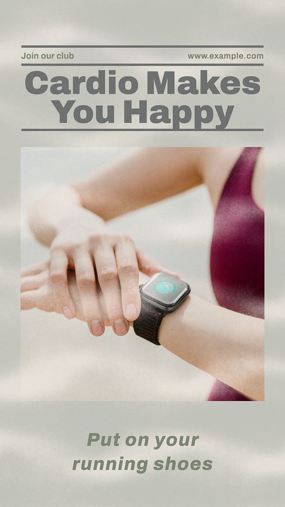 Cardio exercise story template, editable social media design