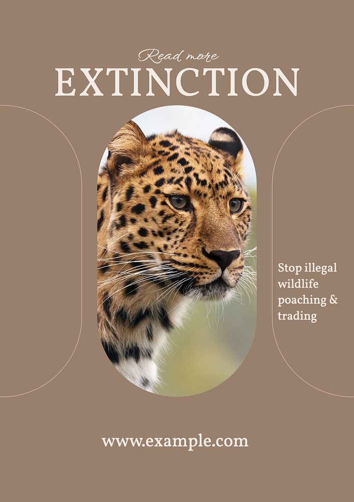 Wildlife extinction poster template, editable text & design