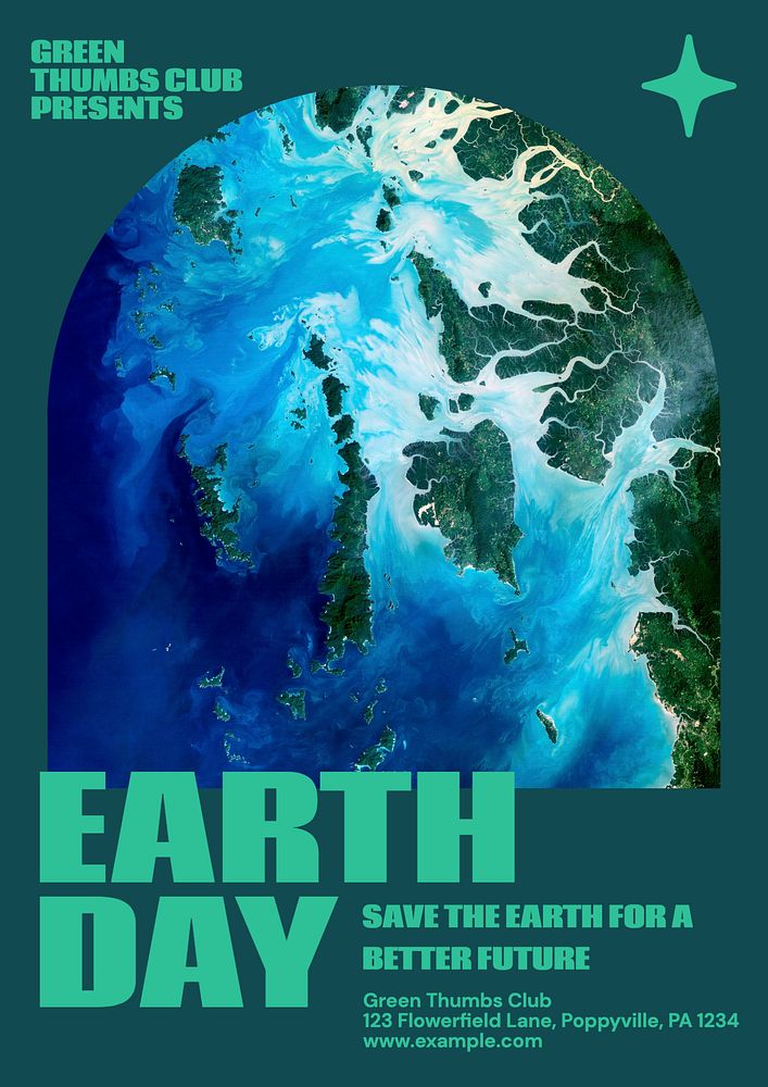 Earth universe environment editable poster template