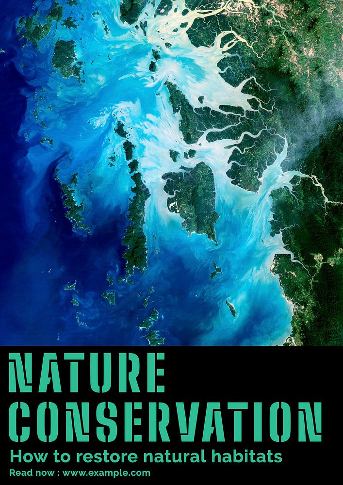 Nature conservation editable poster template