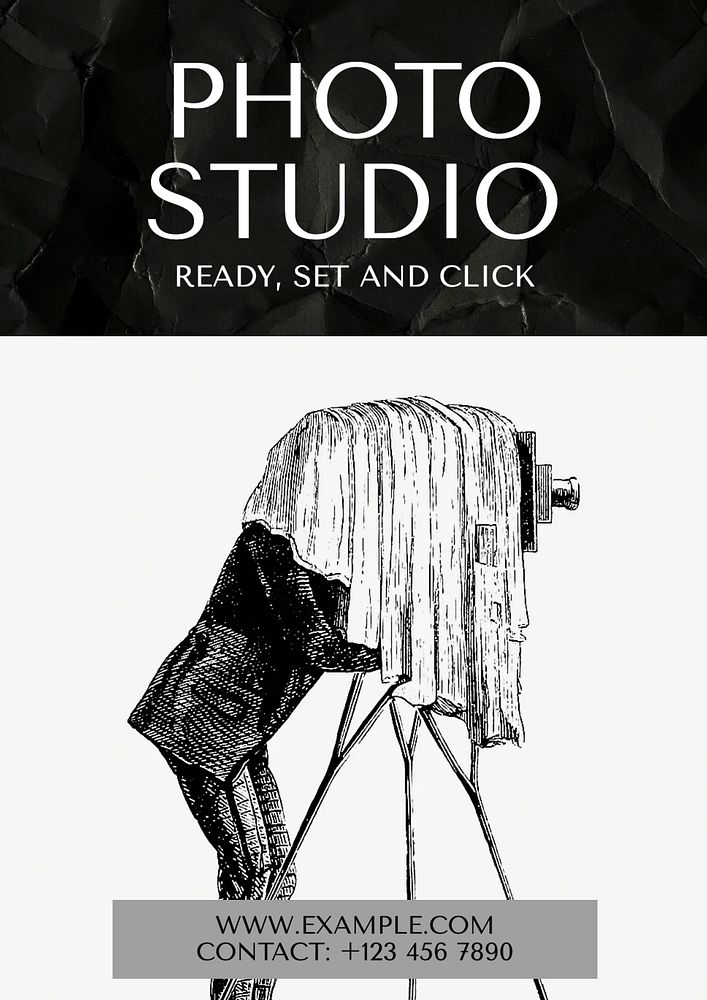 Photo studio editable poster template