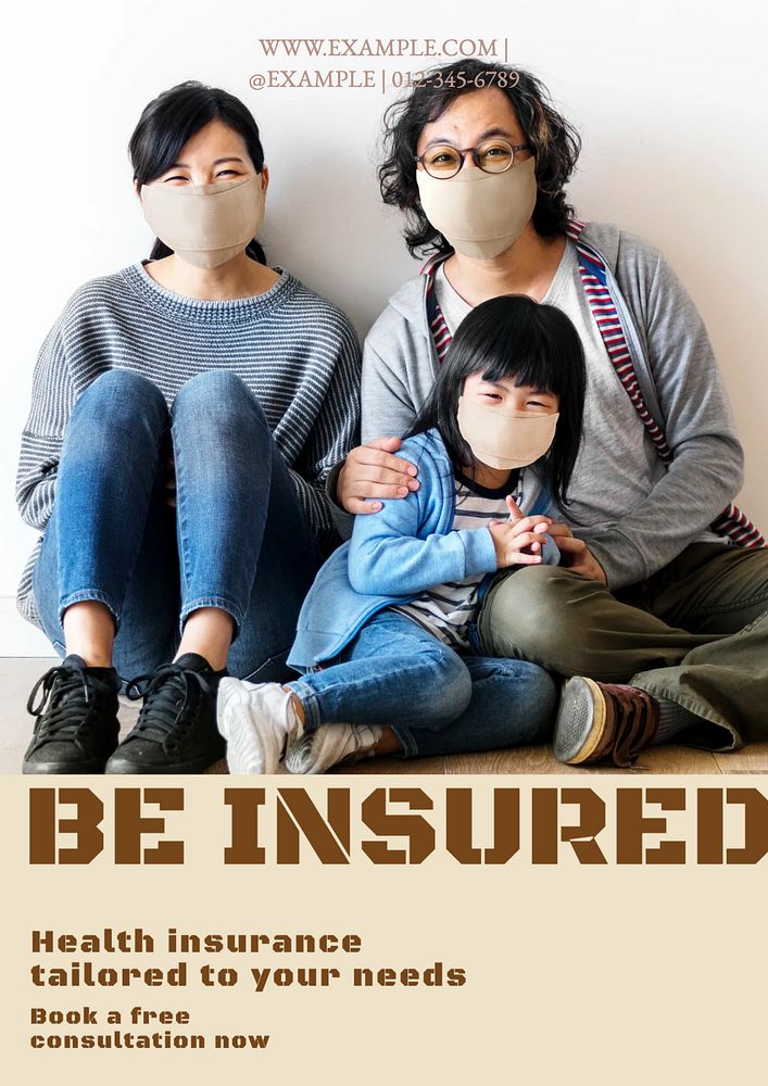 Health insurance editable poster template