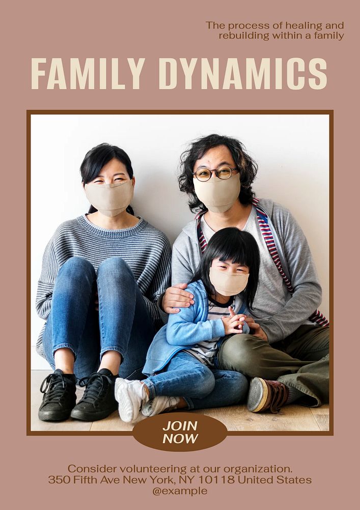 Family dynamics editable poster template