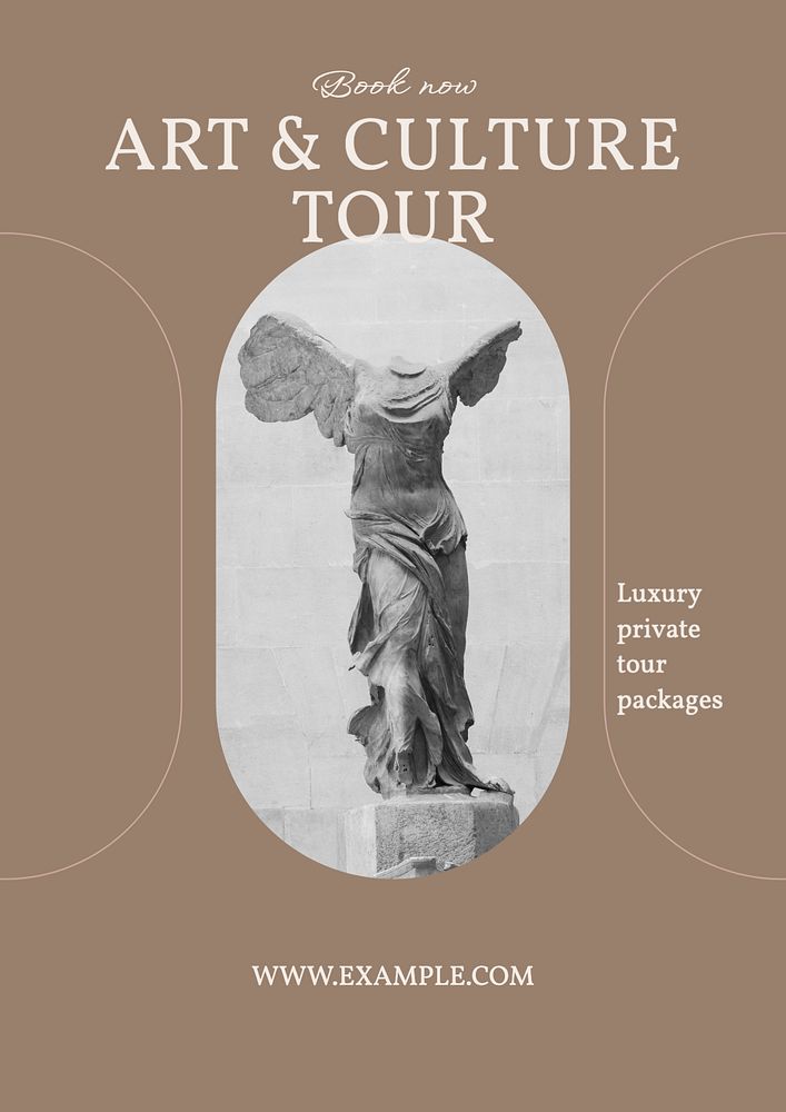 Art & culture tour poster template, editable text & design