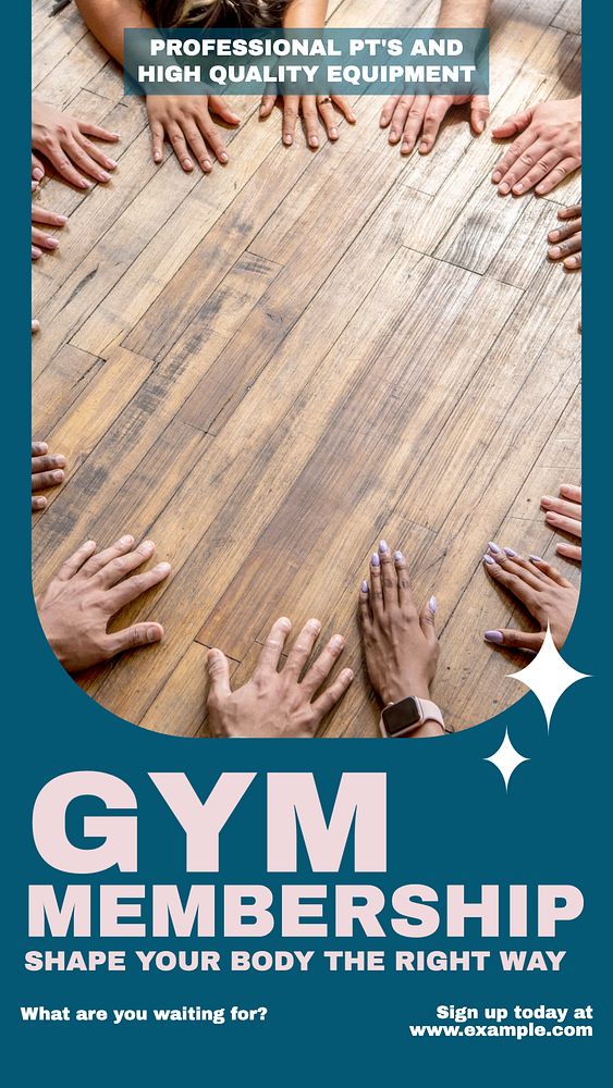 Gym membership story template, editable social media design