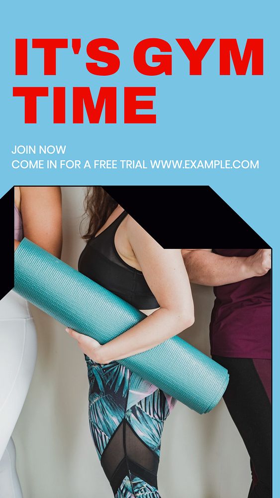 Gym time story template, editable social media design