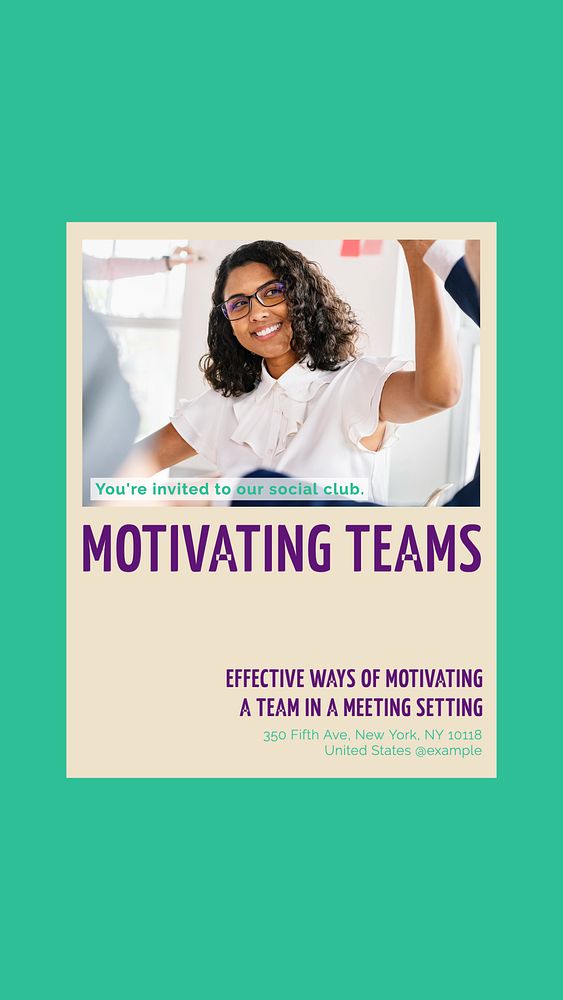 Motivating teams story template, editable social media design