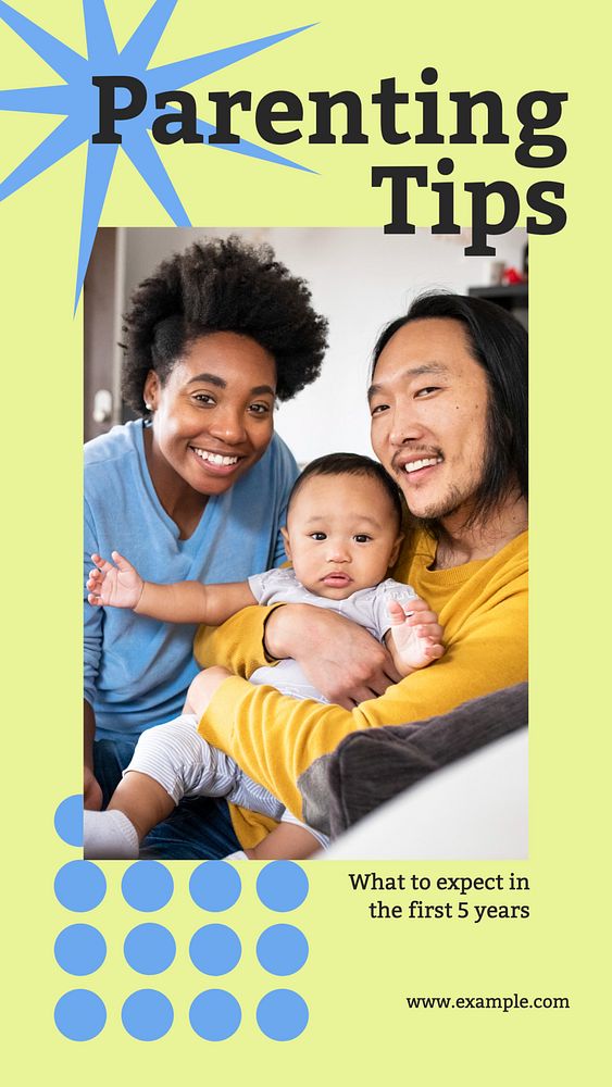 Parenting tips story template, editable social media design