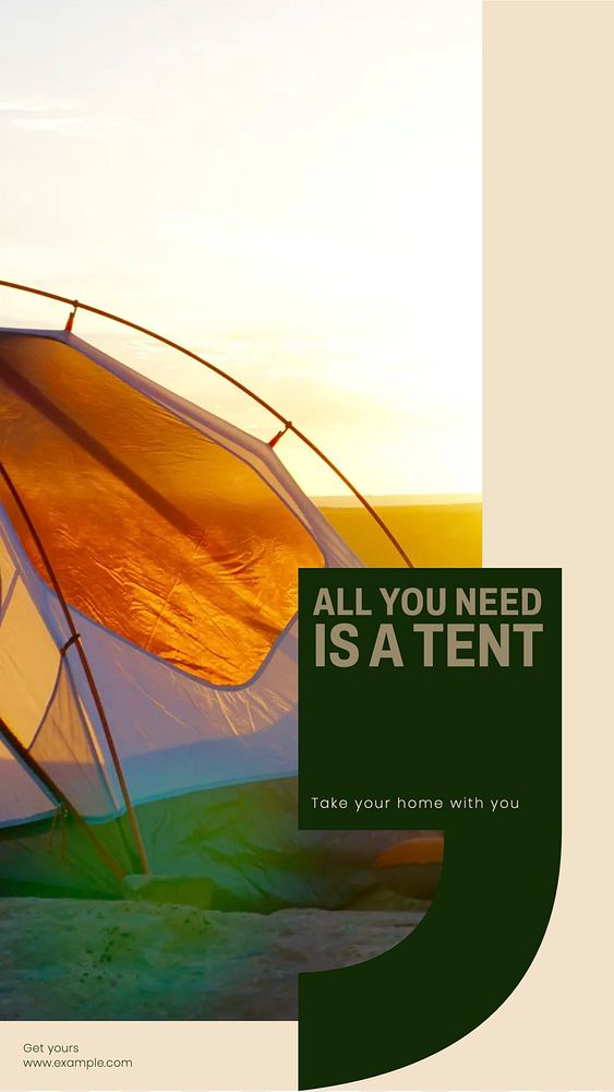 Camping tent story template, editable social media design