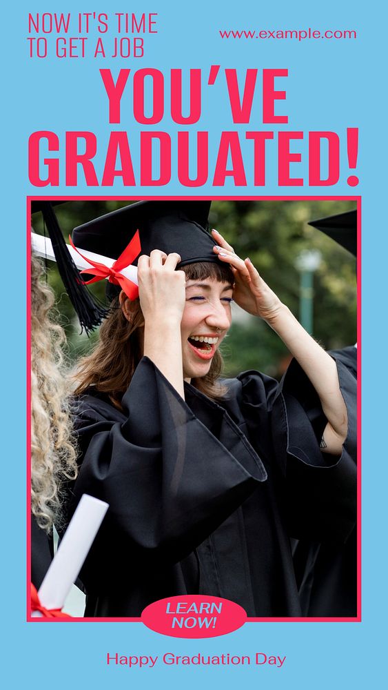 Graduation story template, editable social media design