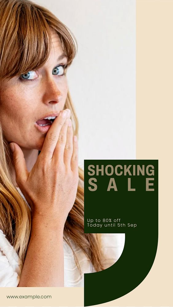 Shocking sale story template, editable social media design