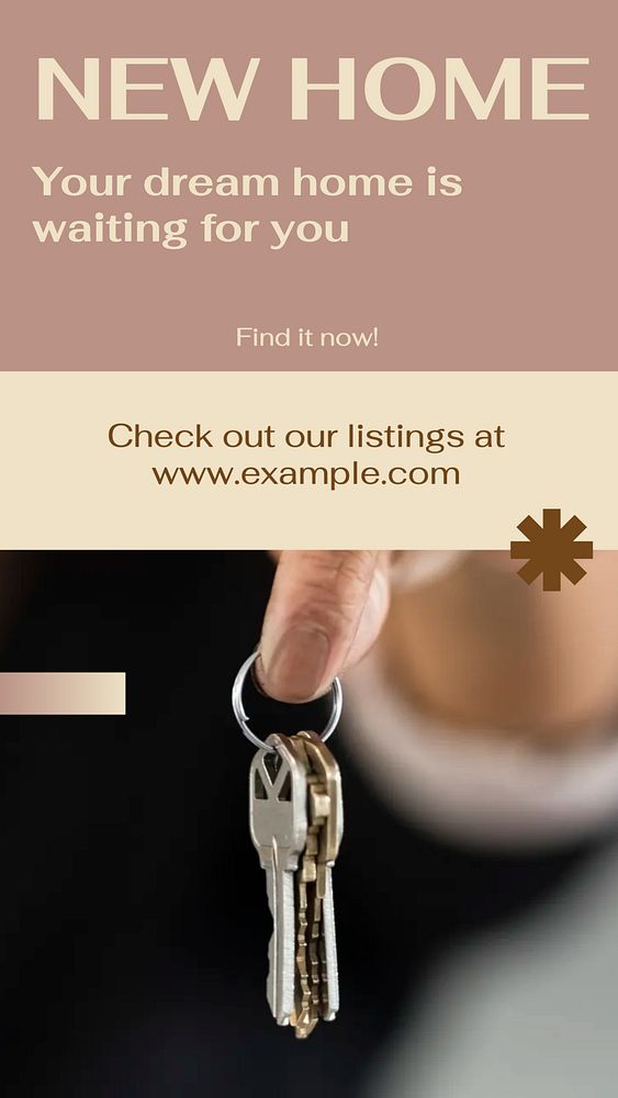 Home listings story template, editable social media design