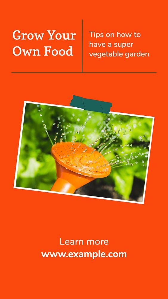 Grow your food story template, editable social media design