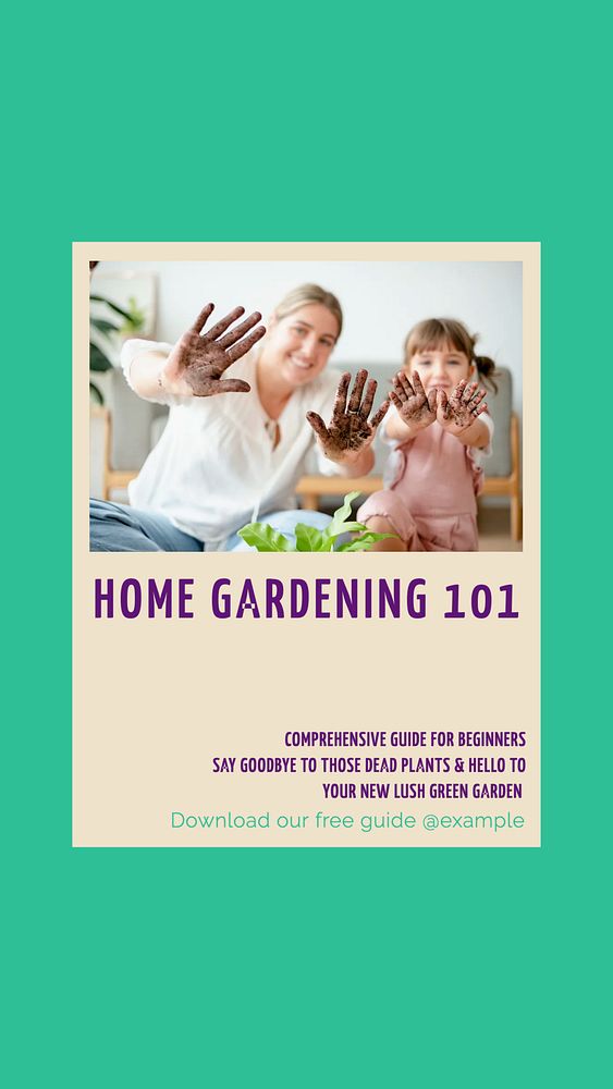 Home gardening story template, editable social media design