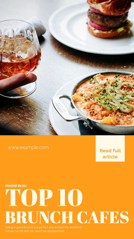 Brunch cafes story template, editable social media design