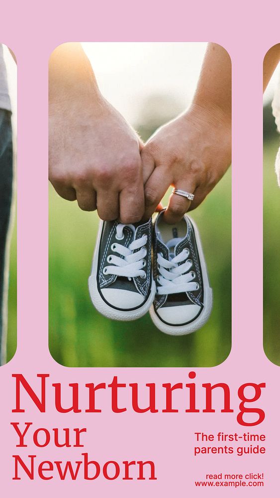 Newborn nurturing story template, editable social media design