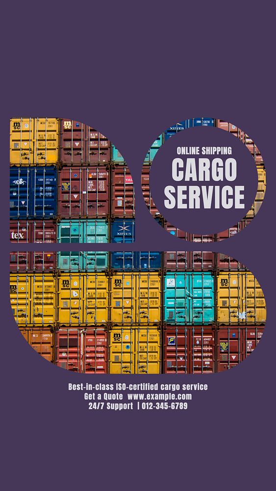 Cargo service story template, editable social media design