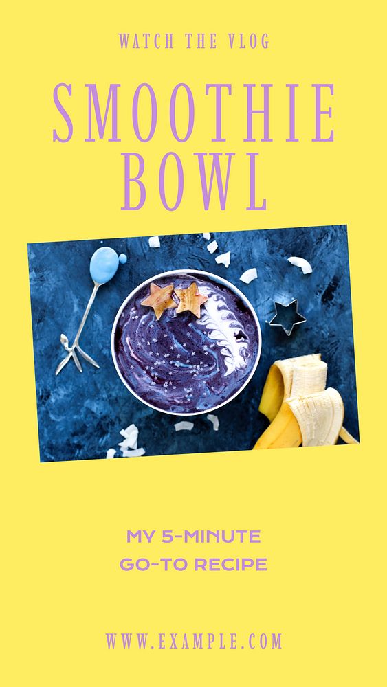 Smoothie bowl story template, editable social media design