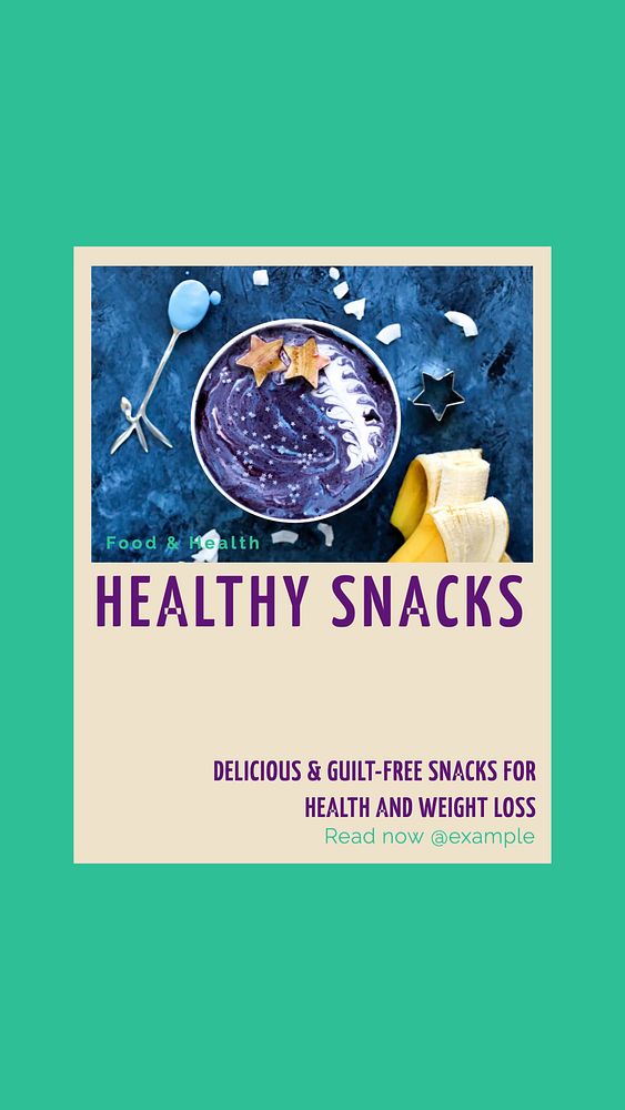 Healthy snacks story template, editable social media design