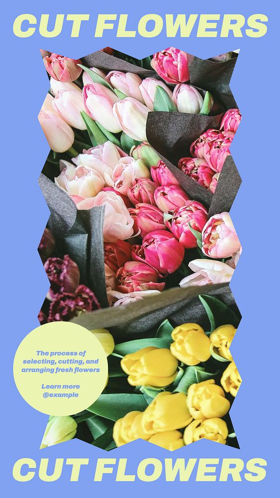 Arranging fresh flowers story template, editable social media design