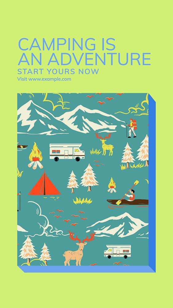 Camping story template, editable social media design