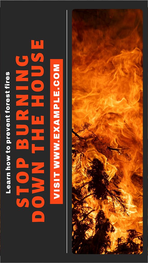 Forest fire story template, editable social media design