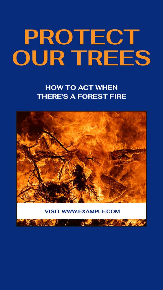 Forest fire story template, editable social media design