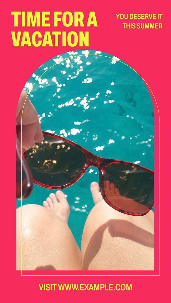 Summer vacation story template, editable social media design