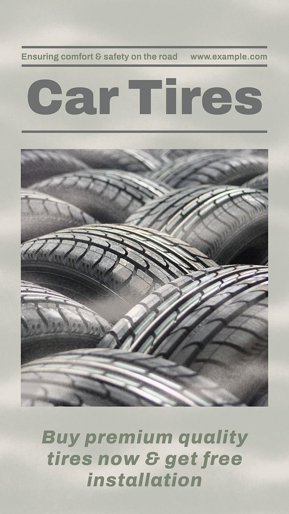 Car tires story template, editable social media design