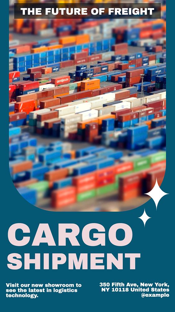 Cargo shipment story template, editable social media design