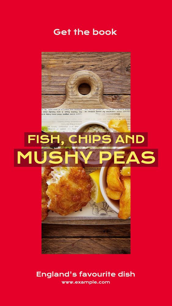 Fish and chips story template, editable social media design