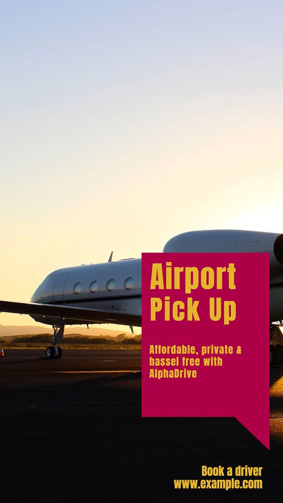 Airport pick up story template, editable social media design