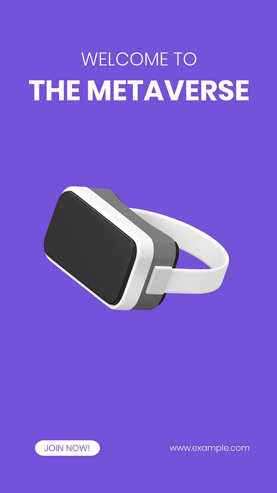 Metaverse Instagram story template, cute editable 3D design