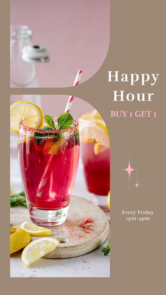 Happy hour social story template, editable text