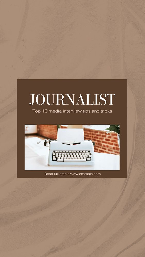 Journalist social story template, editable text