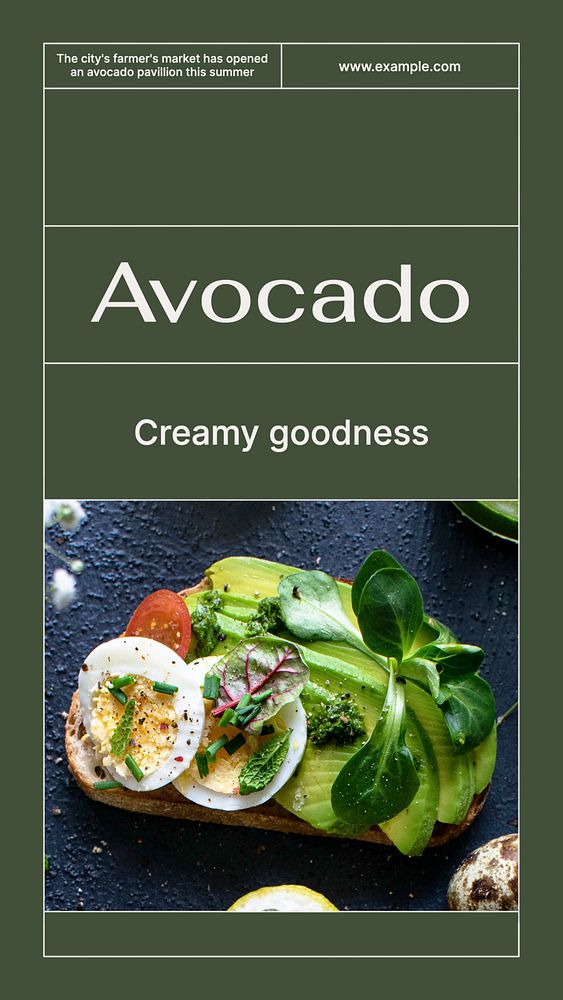 Avocado social story template, editable text