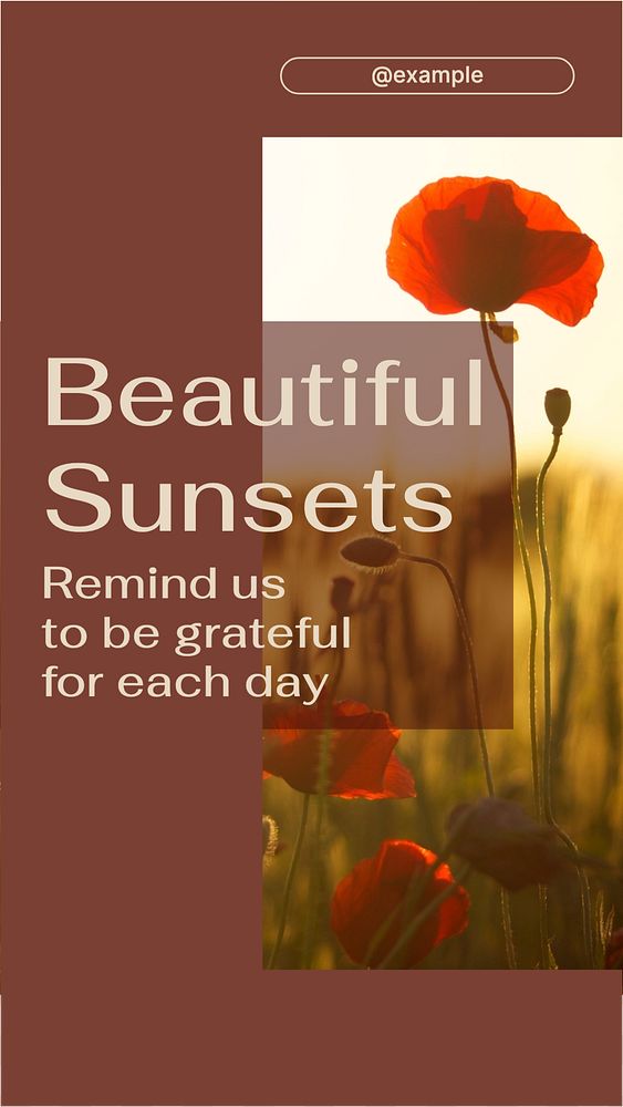 Beautiful sunsets social story template, editable text