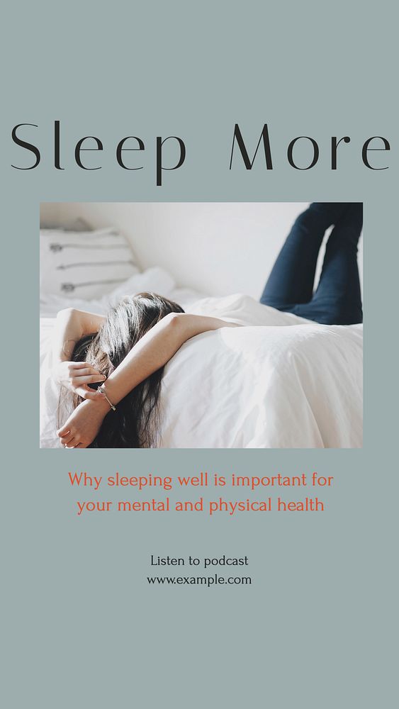 Sleep more social story template, editable text