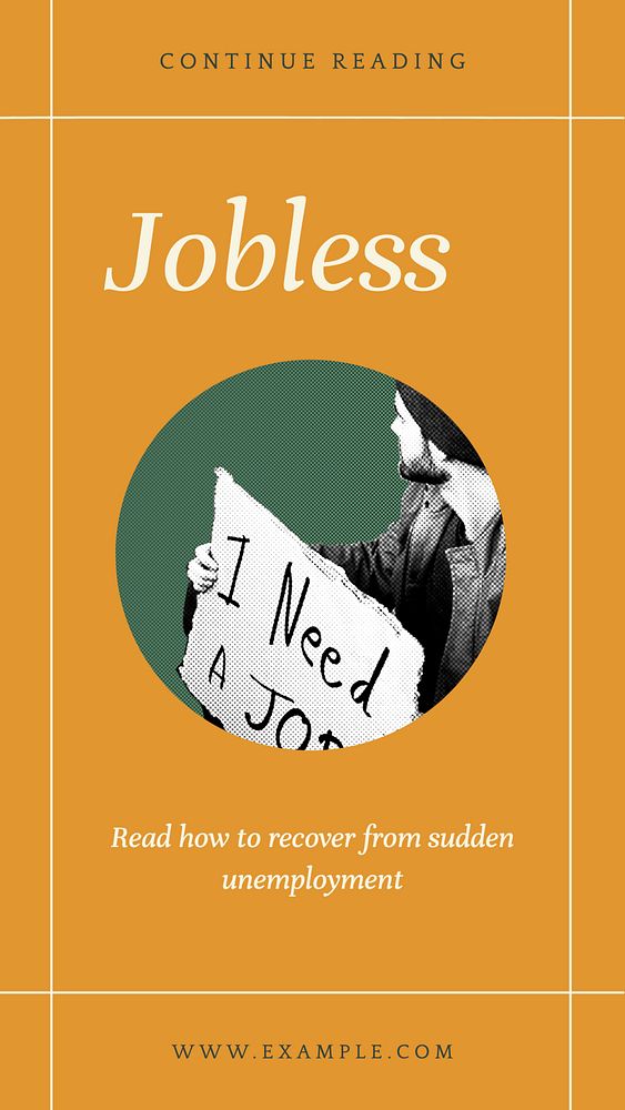 Jobless social story template, editable text