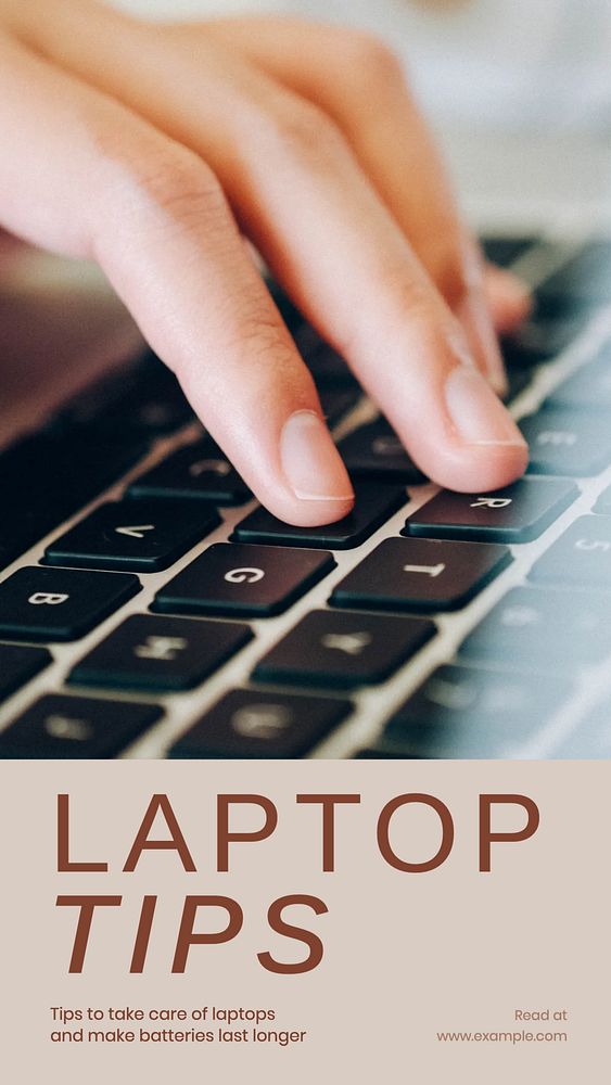 Laptop tips social story template, editable text