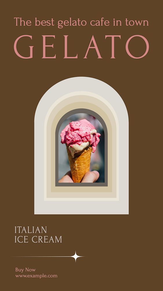 Gelato ice cream social story template, editable text