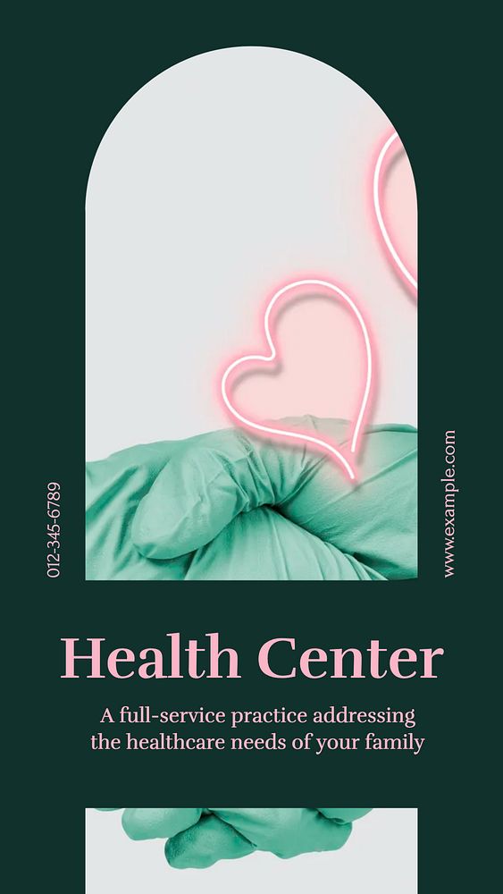 Health center social story template, editable text